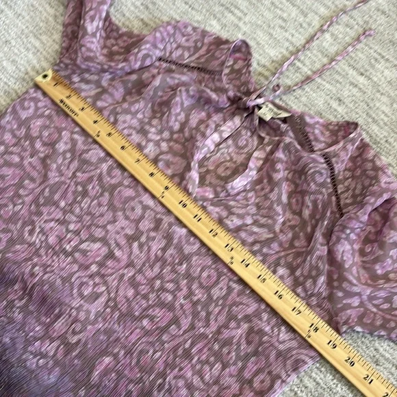 Lucky Brand Sheer Crinkled Print Peasant Tunic Top Bundle Size M Long Sleeve Y2K - Picture 7 of 16